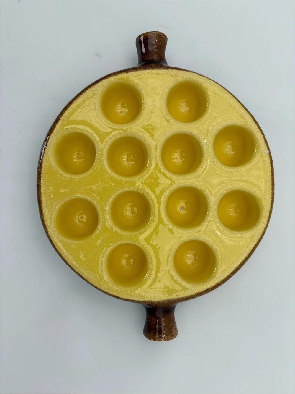 Vintage French Stoneware Escargot Baking Dish